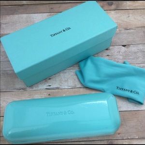 Tiffany & Co. hard sided glasses case with box